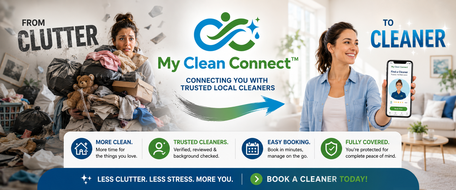 From clutter to cleaner — My Clean Connect connects you with trusted local cleaners